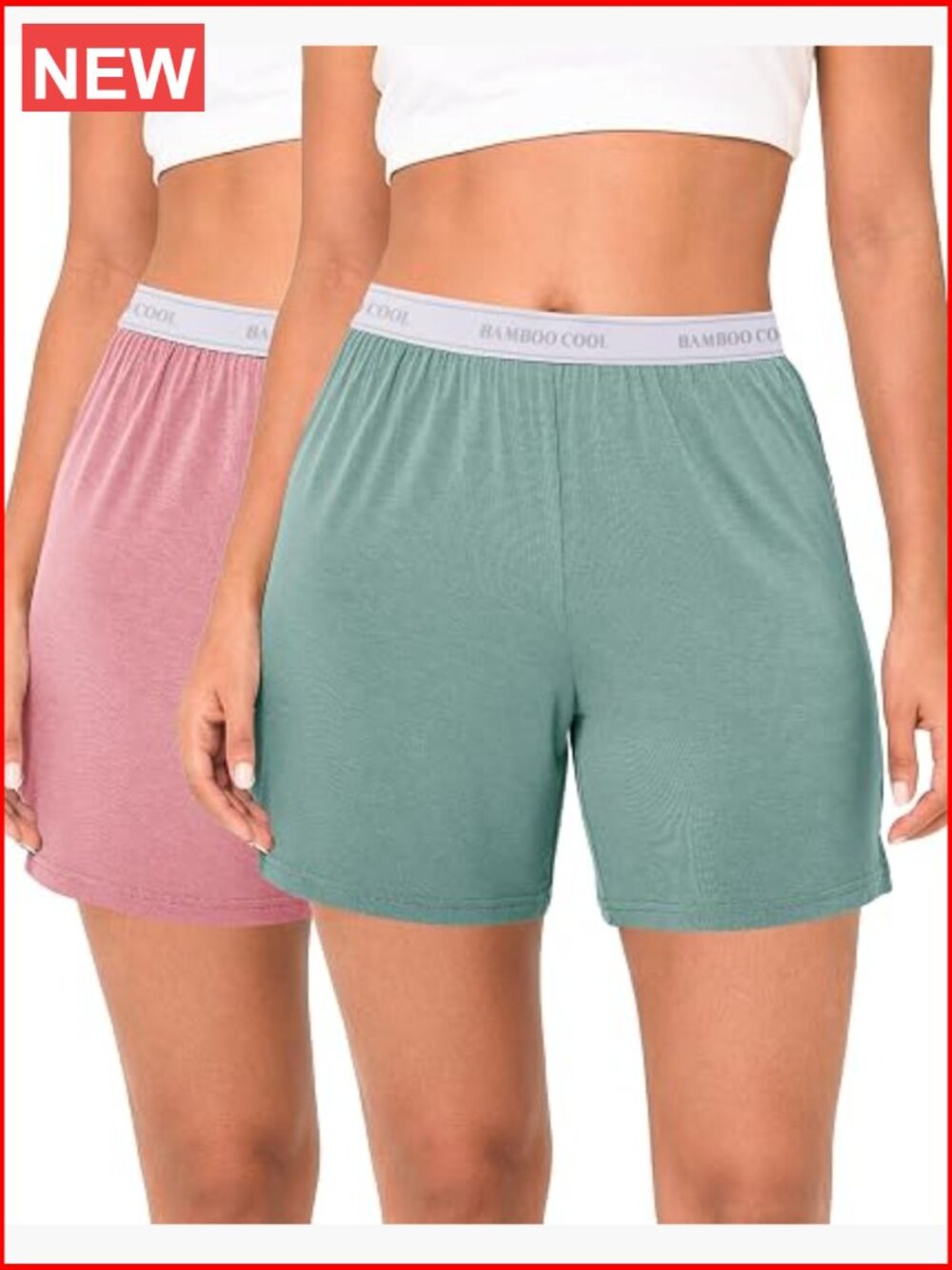 2 Pack Pajama Shorts Elastic Waistband Lounge Sleep Shorts